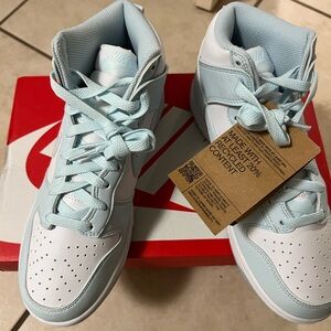 Nike High-Top Sneakers - Light Blue and White